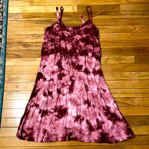 Tie dye red dress